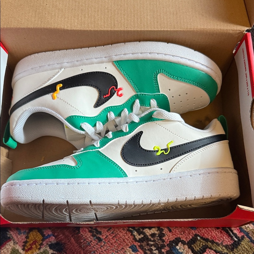 Green and White Sneakers